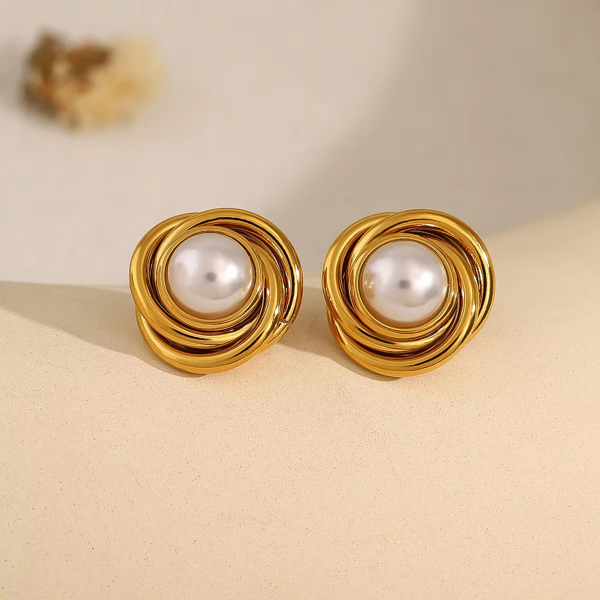 Swirled Pearl Studs