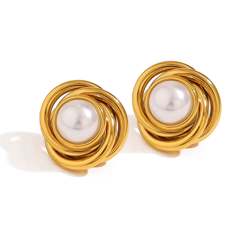 Swirled Pearl Studs