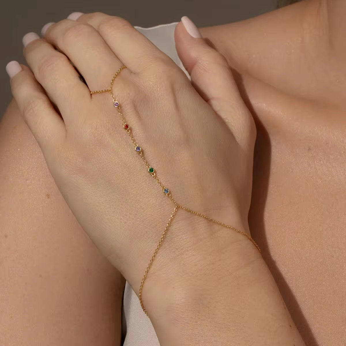 Multicolor Handchain Bracelet