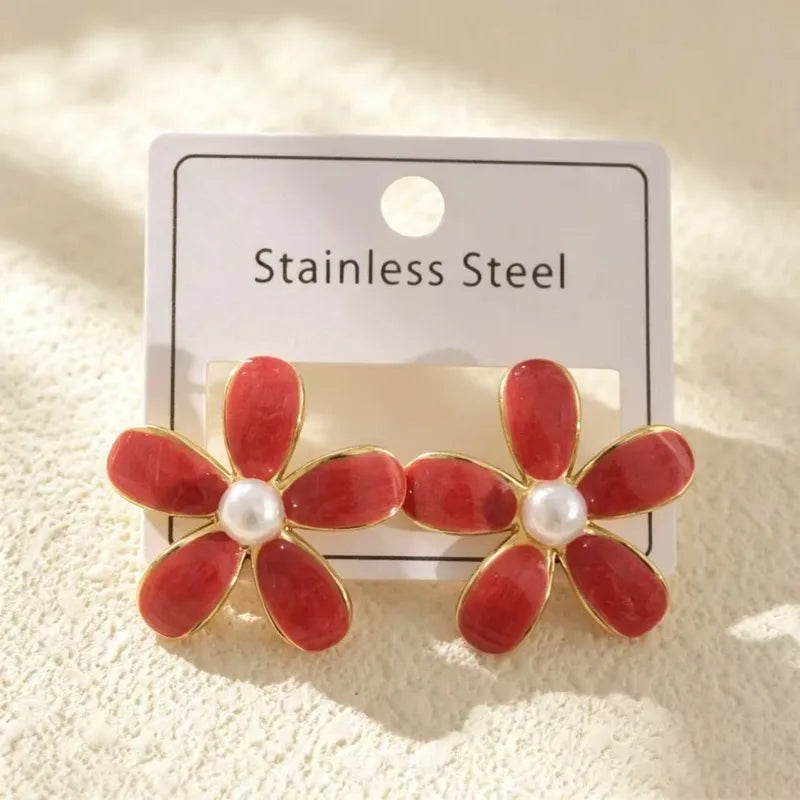 Enamel Daisy Studs