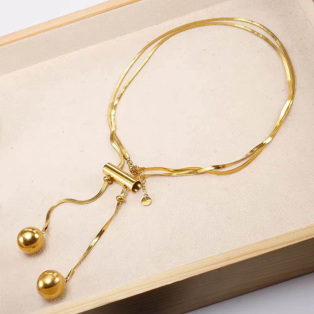 Double Ball Necklace