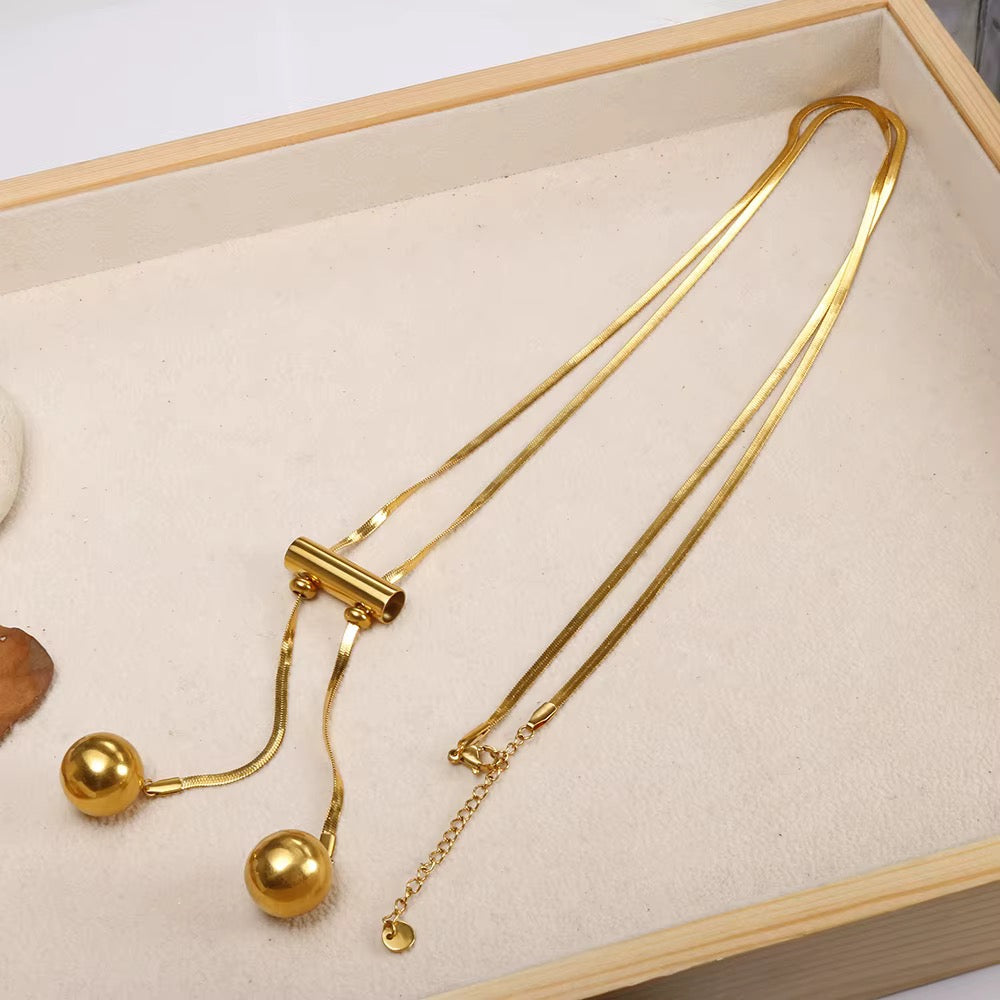 Double Ball Necklace