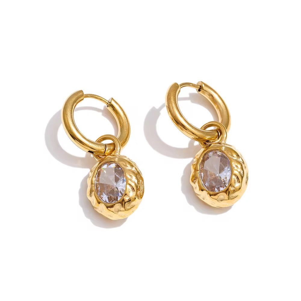 Hammered Gold Hoops
