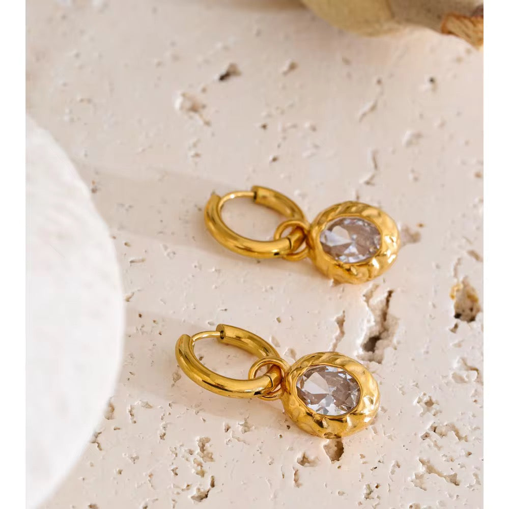 Hammered Gold Hoops