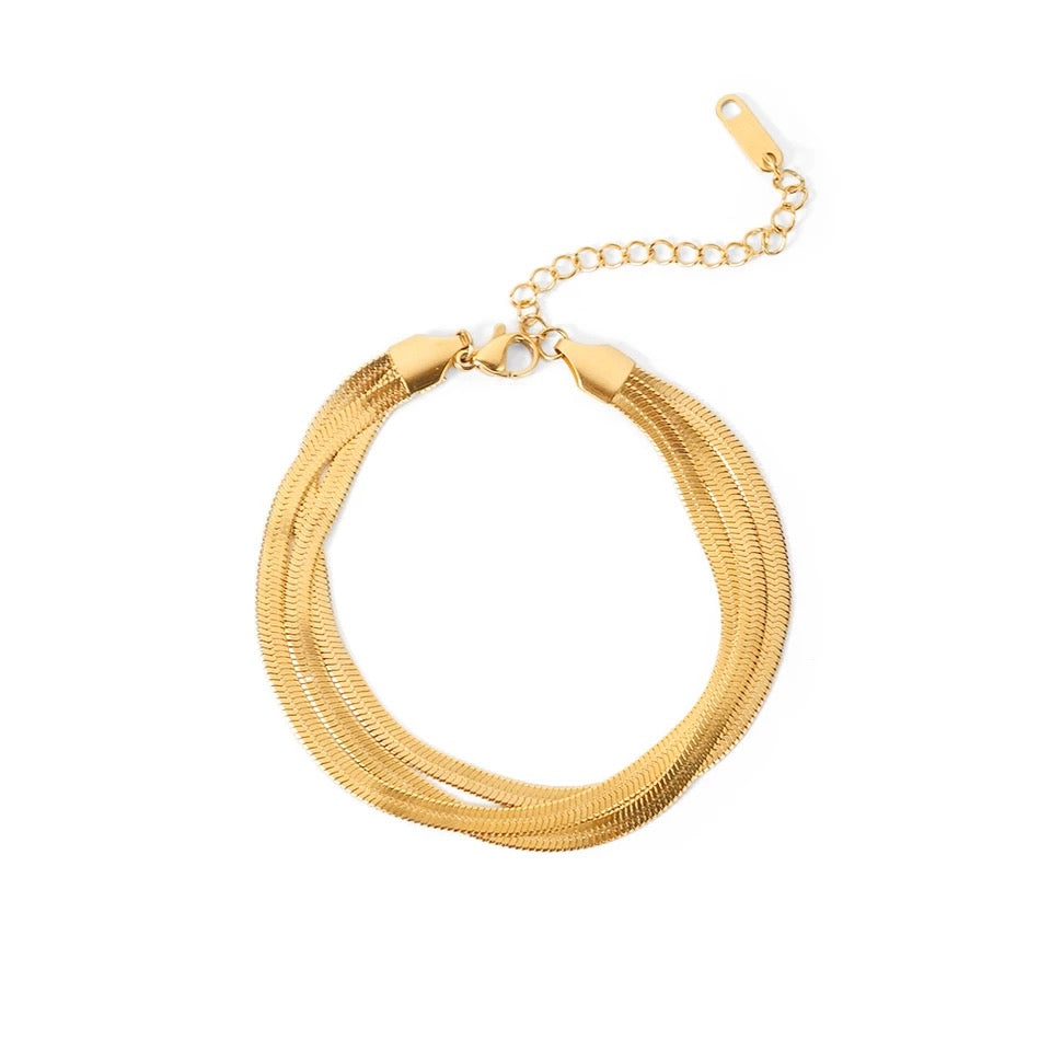 Tri Snake Layer Bracelet