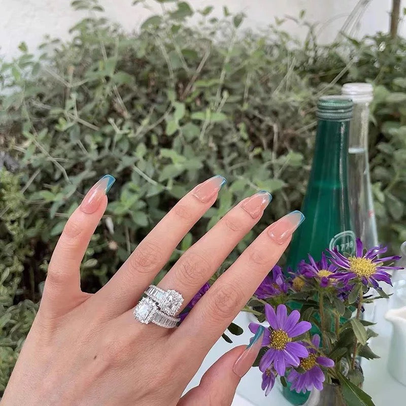 Diamond Bling Ring (Silver - Adjustable Size)