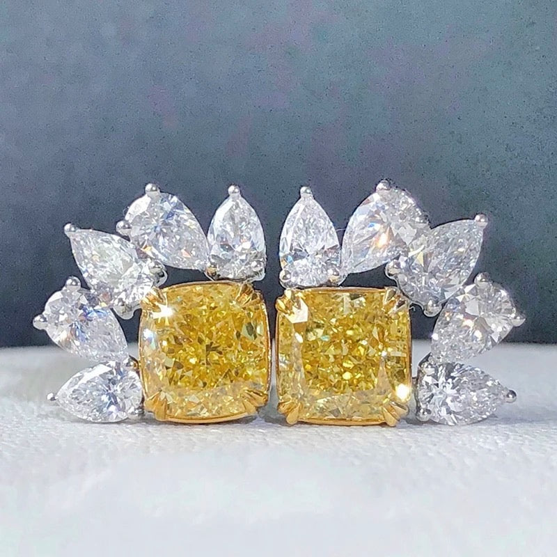 Yellow square studs