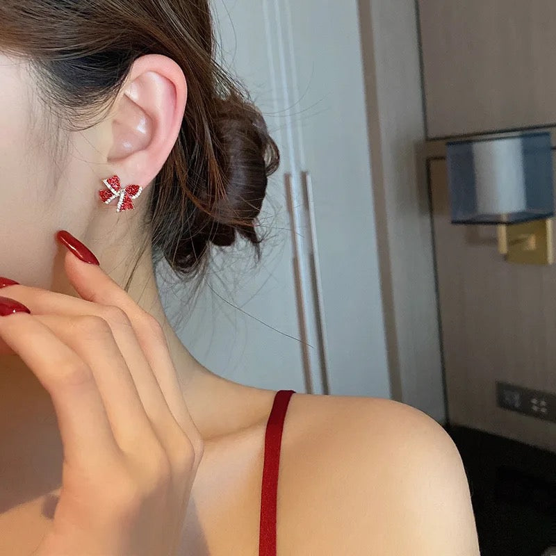 Red Bow Studs