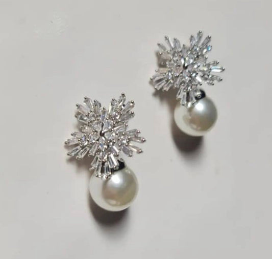 Snowflake Pearl Studs
